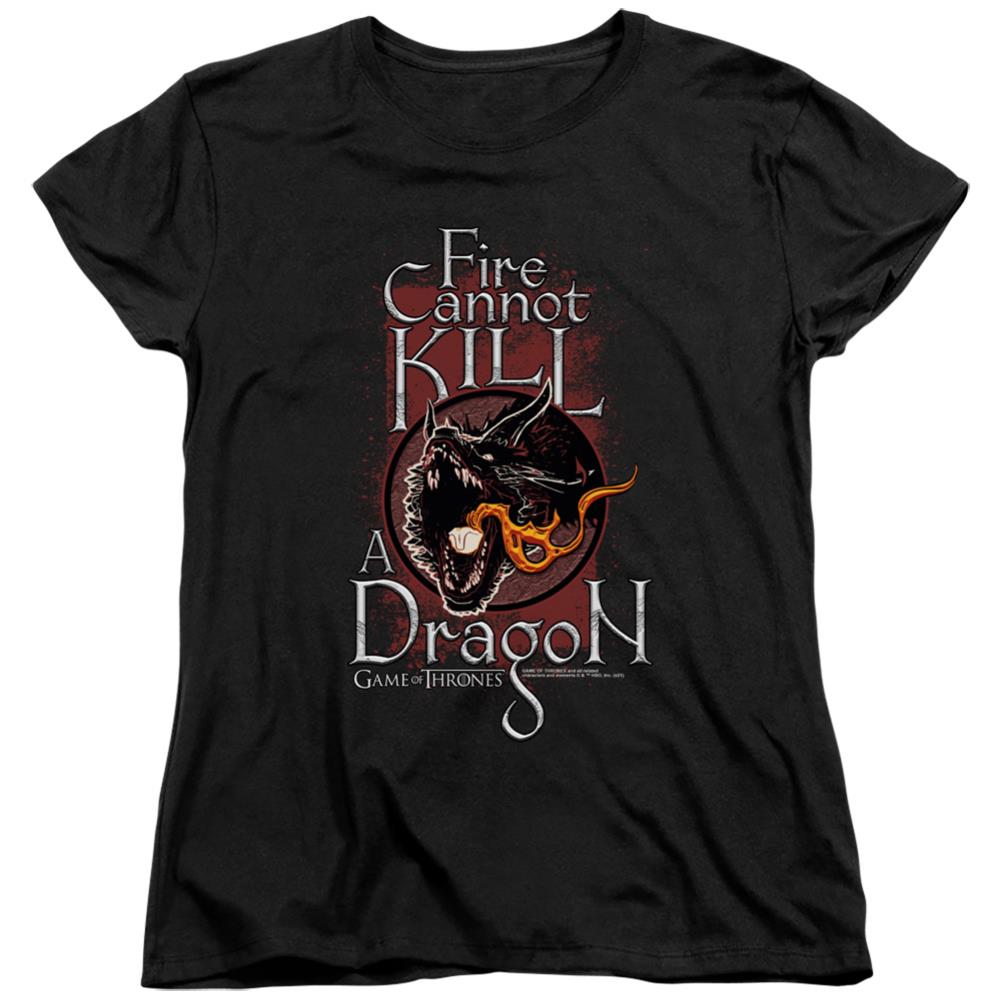 Game Of Thrones Fire Cannot Kill A Dragon Women's 18/1 Cotton Short-Sleeve T-Shirt