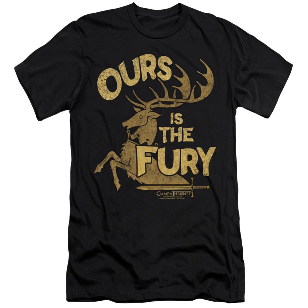 Game Of Thrones Fury Men's Ultra-Soft 30/1 Cotton Slim Short-Sleeve T-Shirt