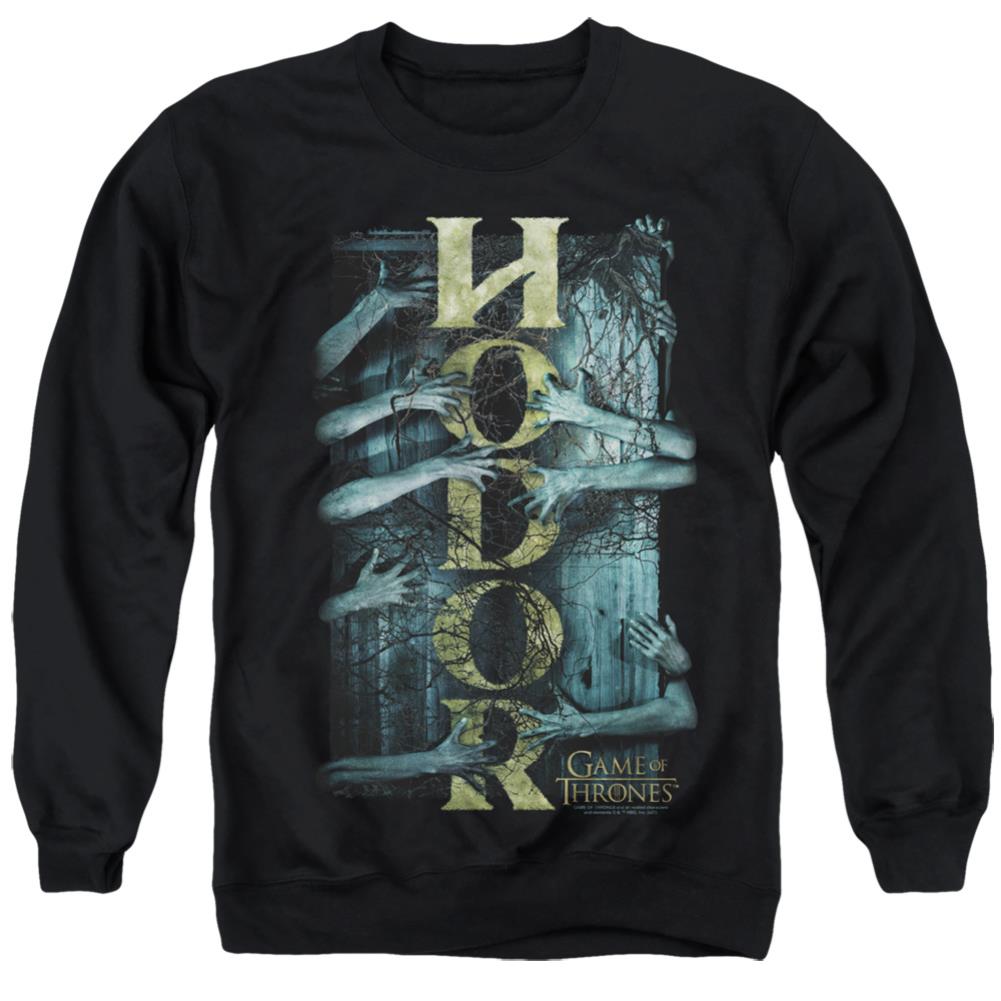 Game Of Thrones Hodor Men's Crewneck 50 50 Poly Long-Sleeve T-Shirt