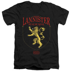 Game Of Thrones House Lannister Sigil Men's 30/1 Cotton Slim V-Neck T-Shirt