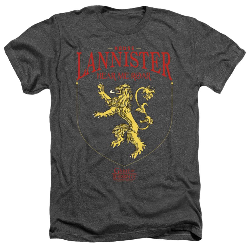 Game Of Thrones House Lannister Sigil Men's 30/1 Heather 60 40 Poly Short-Sleeve T-Shirt