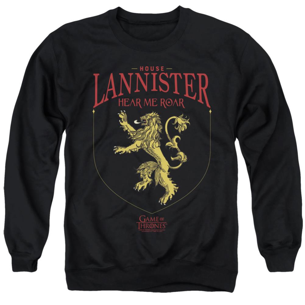 Game Of Thrones House Lannister Sigil Men's Crewneck 50 50 Poly Long-Sleeve T-Shirt