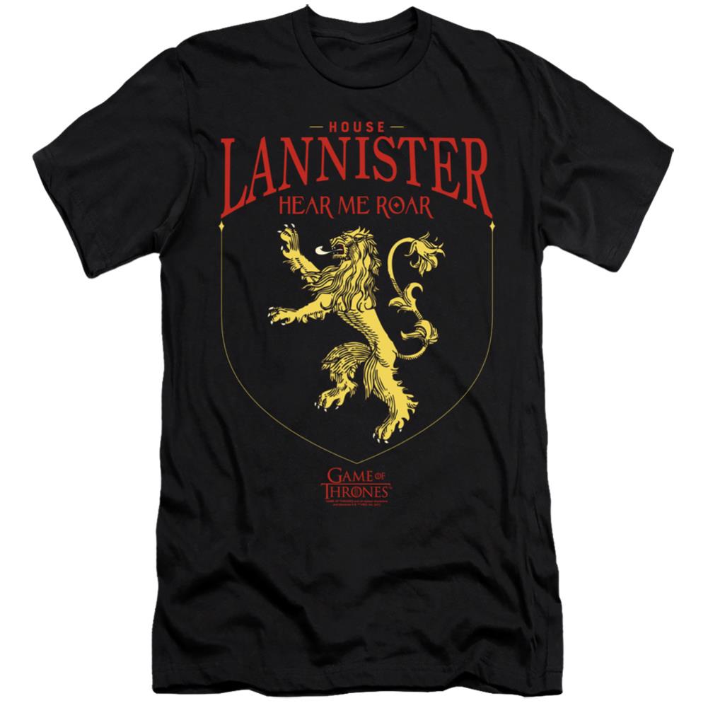 Game Of Thrones House Lannister Sigil Men's Ultra-Soft 30/1 Cotton Slim Short-Sleeve T-Shirt