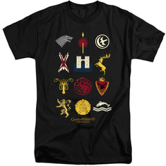 Game Of Thrones House Sigils Men's 18/1 Tall Cotton Short-Sleeve T-Shirt