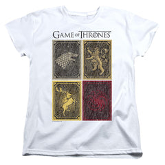 Game Of Thrones House Squares Women's 18/1 Cotton Short-Sleeve T-Shirt