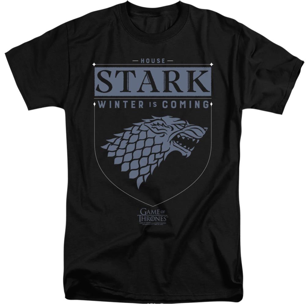 Game Of Thrones House Stark Sigil Men's 18/1 Tall Cotton Short-Sleeve T-Shirt