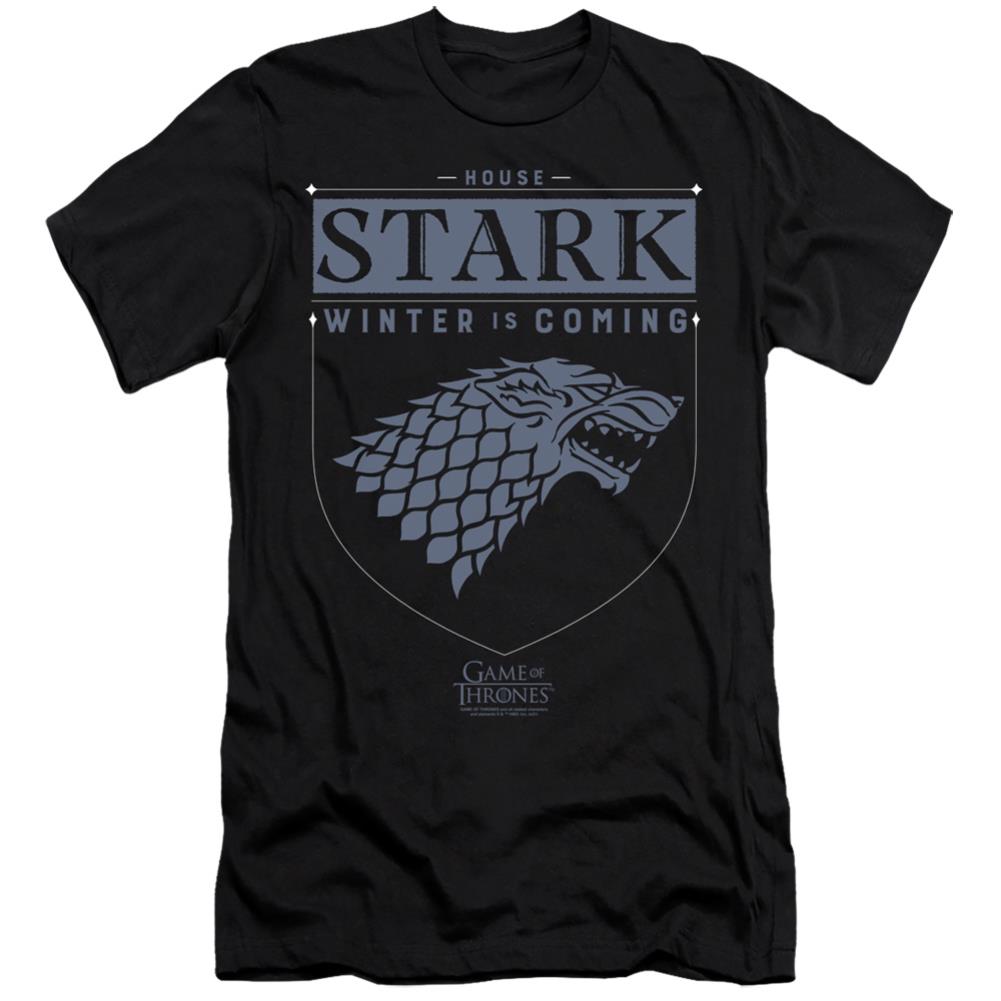 Game Of Thrones House Stark Sigil Men's Ultra-Soft 30/1 Cotton Slim Short-Sleeve T-Shirt