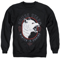 Game Of Thrones House Stark Winter Is Coming Men's Crewneck 50 50 Poly Long-Sleeve T-Shirt