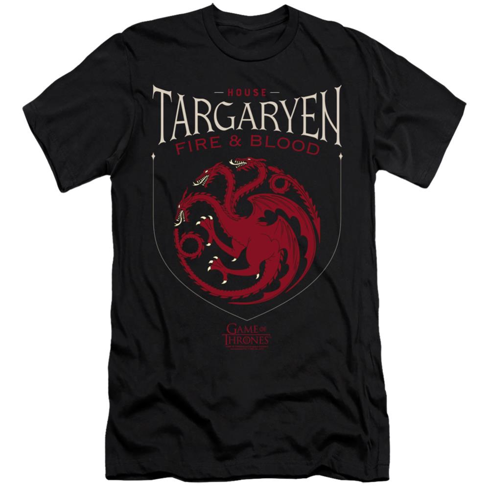 Game Of Thrones House Targaryen Sigil Men's Ultra-Soft 30/1 Cotton Slim Short-Sleeve T-Shirt