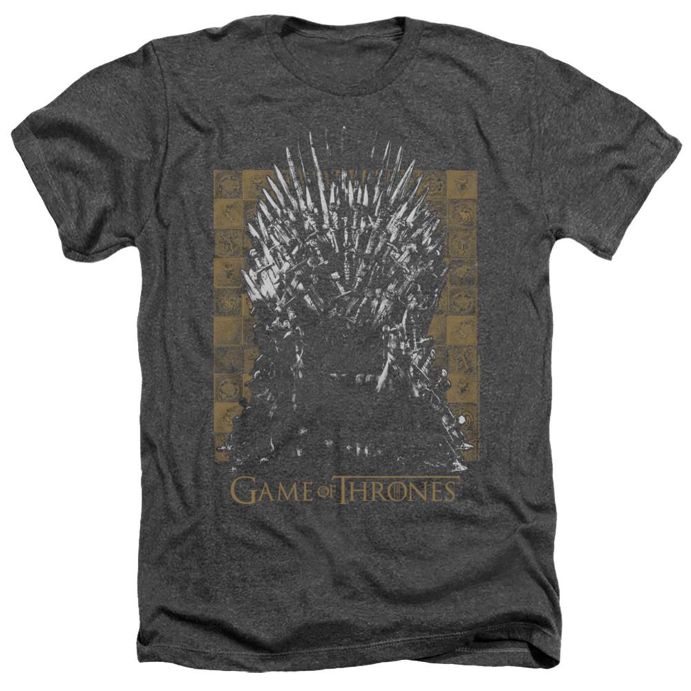 Game Of Thrones Iron Throne Men's 30/1 Heather 60 40 Poly Short-Sleeve T-Shirt