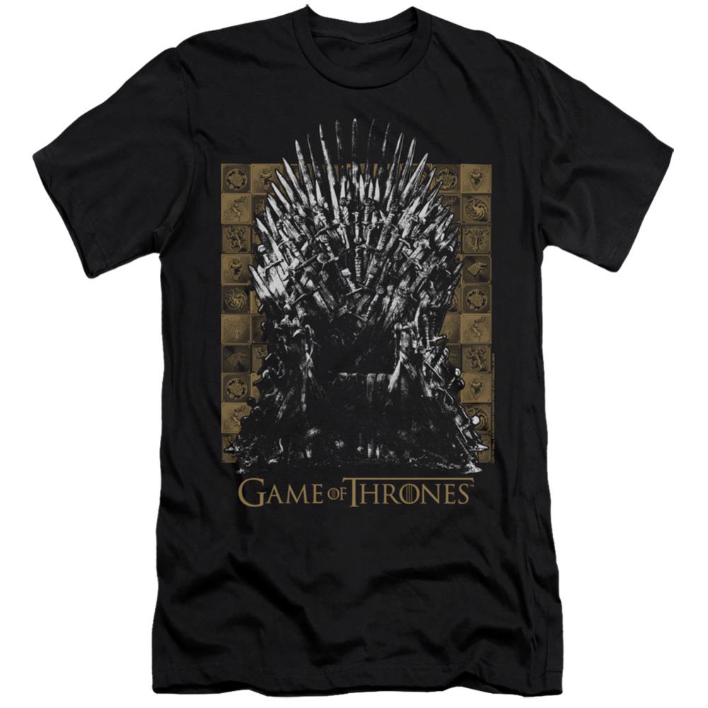 Game Of Thrones Iron Throne Men's Ultra-Soft 30/1 Cotton Slim Short-Sleeve T-Shirt