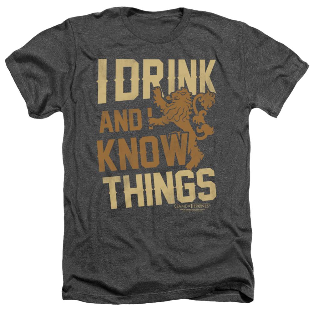 Game Of Thrones Know Things Men's 30/1 Heather 60 40 Poly Short-Sleeve T-Shirt