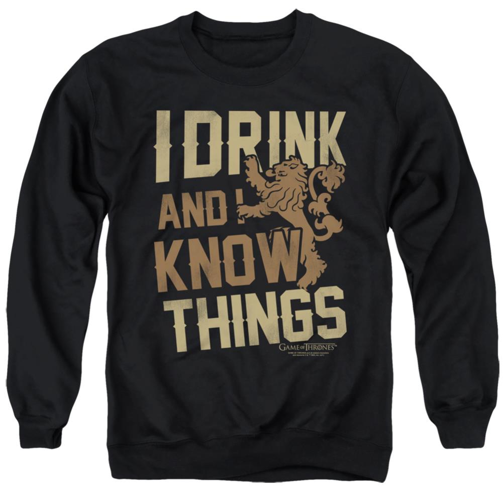 Game Of Thrones Know Things Men's Crewneck 50 50 Poly Long-Sleeve T-Shirt