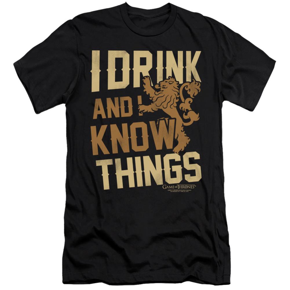 Game Of Thrones Know Things Men's Ultra-Soft 30/1 Cotton Slim Short-Sleeve T-Shirt