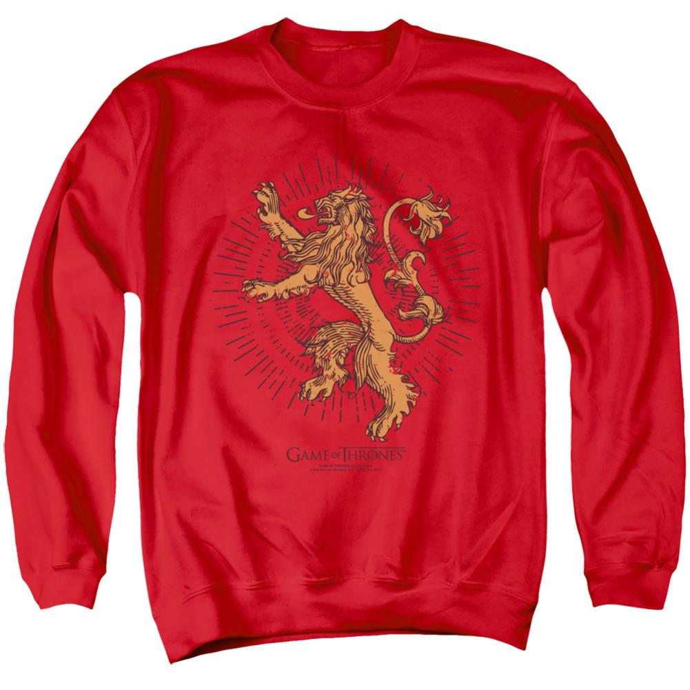 Game Of Thrones Lannister Burst Sigil Men's Crewneck 50 50 Poly Long-Sleeve T-Shirt