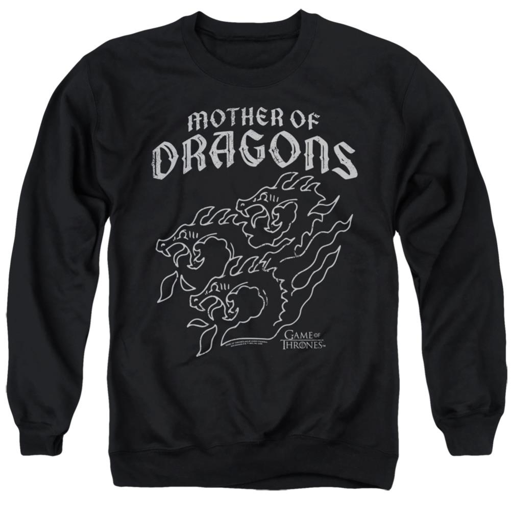 Game Of Thrones Mother Of Dragons Men's Crewneck 50 50 Poly Long-Sleeve T-Shirt