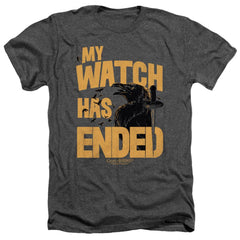 Game Of Thrones My Watch Has Ended Men's 30/1 Heather 60 40 Poly Short-Sleeve T-Shirt