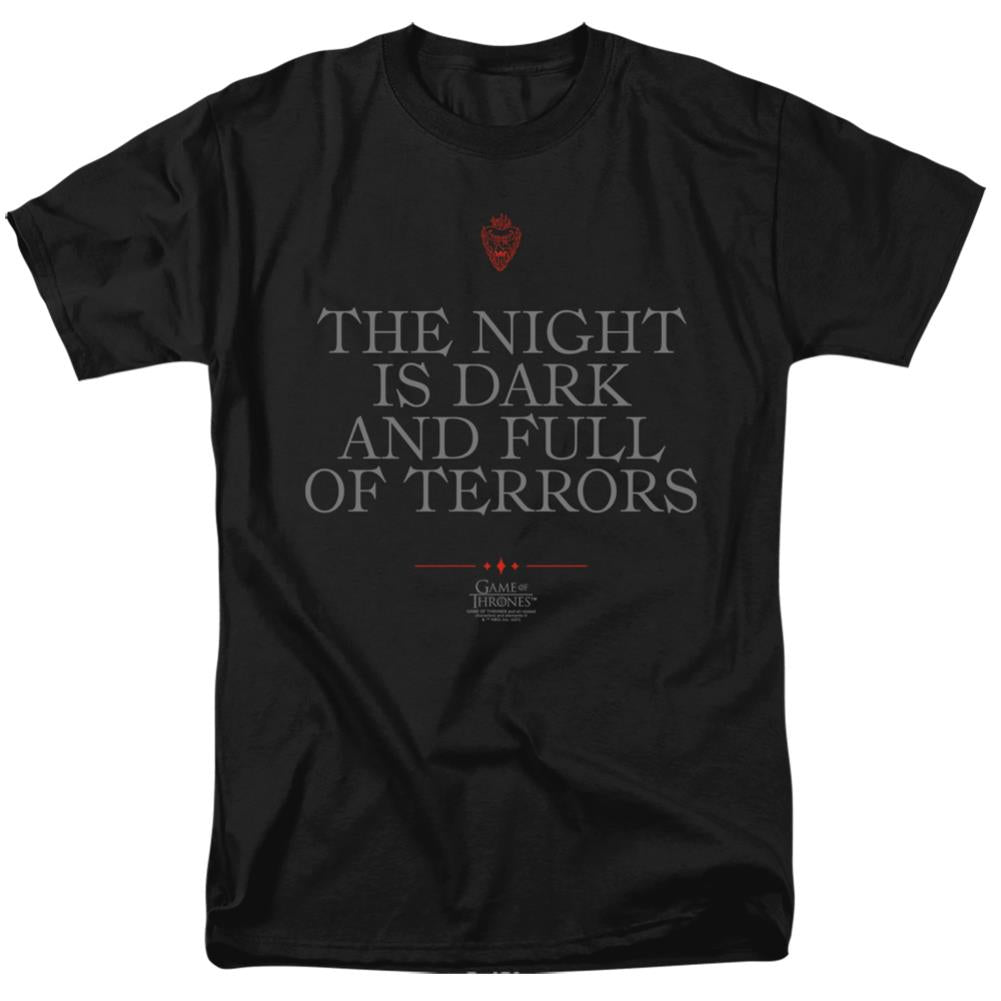 Game Of Thrones Night Is Dark Men's 18/1 Cotton Short-Sleeve T-Shirt