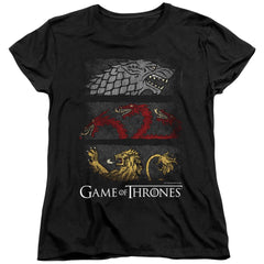 Game Of Thrones Sigil Banners Women's 18/1 Cotton Short-Sleeve T-Shirt
