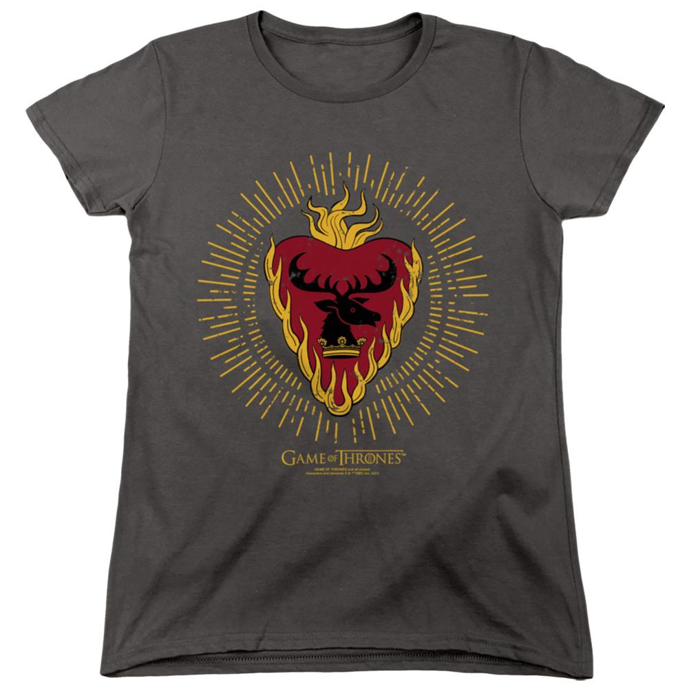 Game Of Thrones Stannis Baratheon Burst Sigils Women's 18/1 Cotton Short-Sleeve T-Shirt