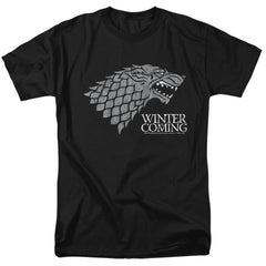 Game Of Thrones Startk Winter Is Coming On Black Men's 18/1 Cotton Short-Sleeve T-Shirt