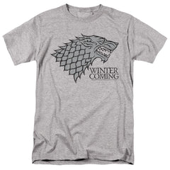 Game Of Thrones Startk Winter Is Coming On Gray Men's 18/1 Cotton Short-Sleeve T-Shirt