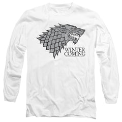 Game Of Thrones Startk Winter Is Coming On White Men's 18/1 Cotton Long-Sleeve T-Shirt