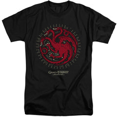 Game Of Thrones Targaryen Burst Sigil Men's 18/1 Tall Cotton Short-Sleeve T-Shirt
