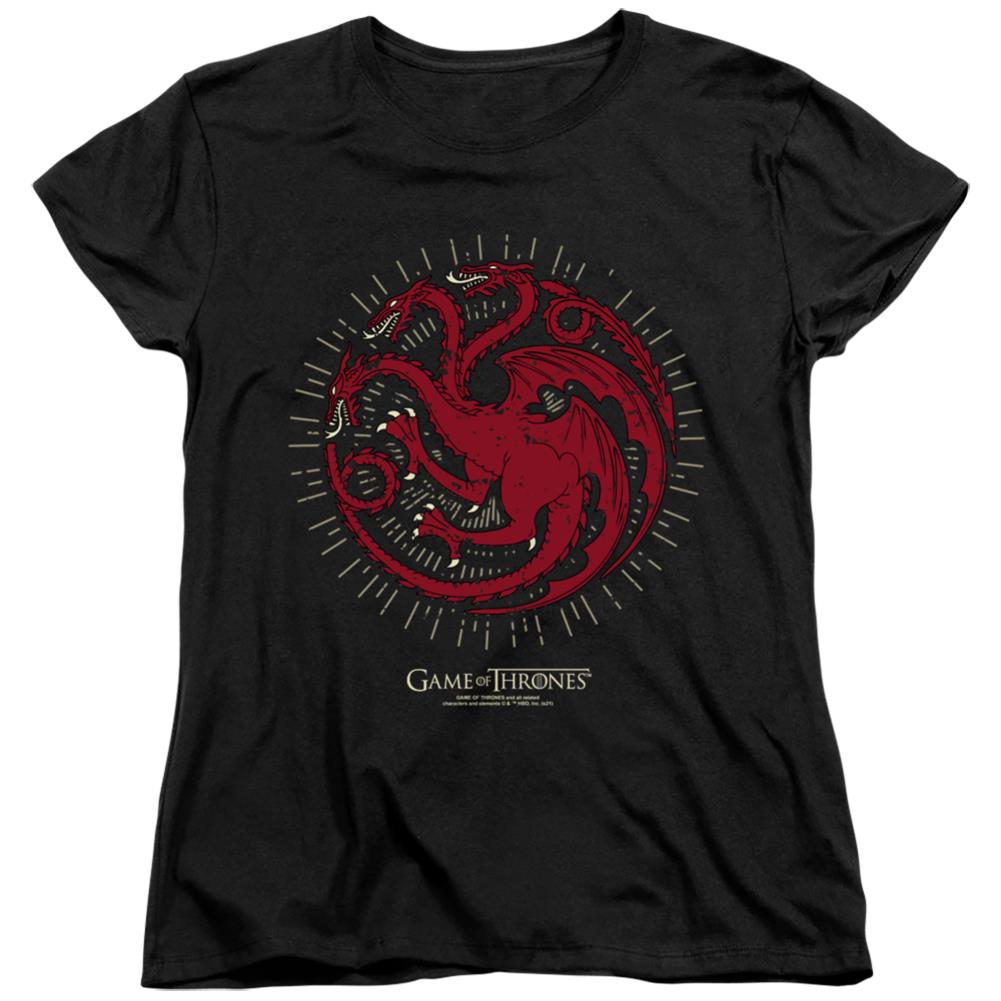 Game Of Thrones Targaryen Burst Sigil Women's 18/1 Cotton Short-Sleeve T-Shirt