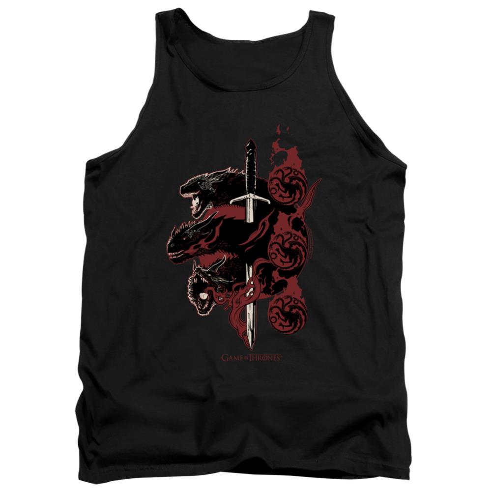 Game Of Thrones Targaryen Dragons Men's 18/1 Cotton Tank Top