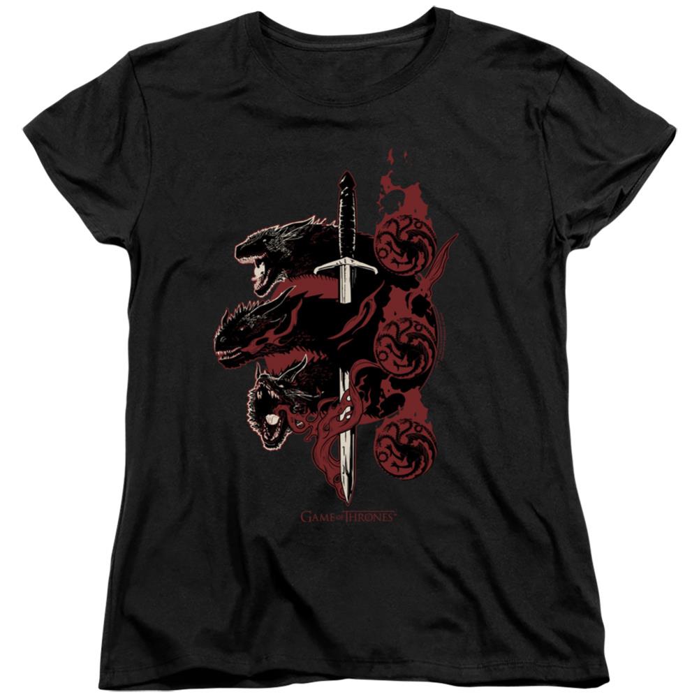 Game Of Thrones Targaryen Dragons Women's 18/1 Cotton Short-Sleeve T-Shirt