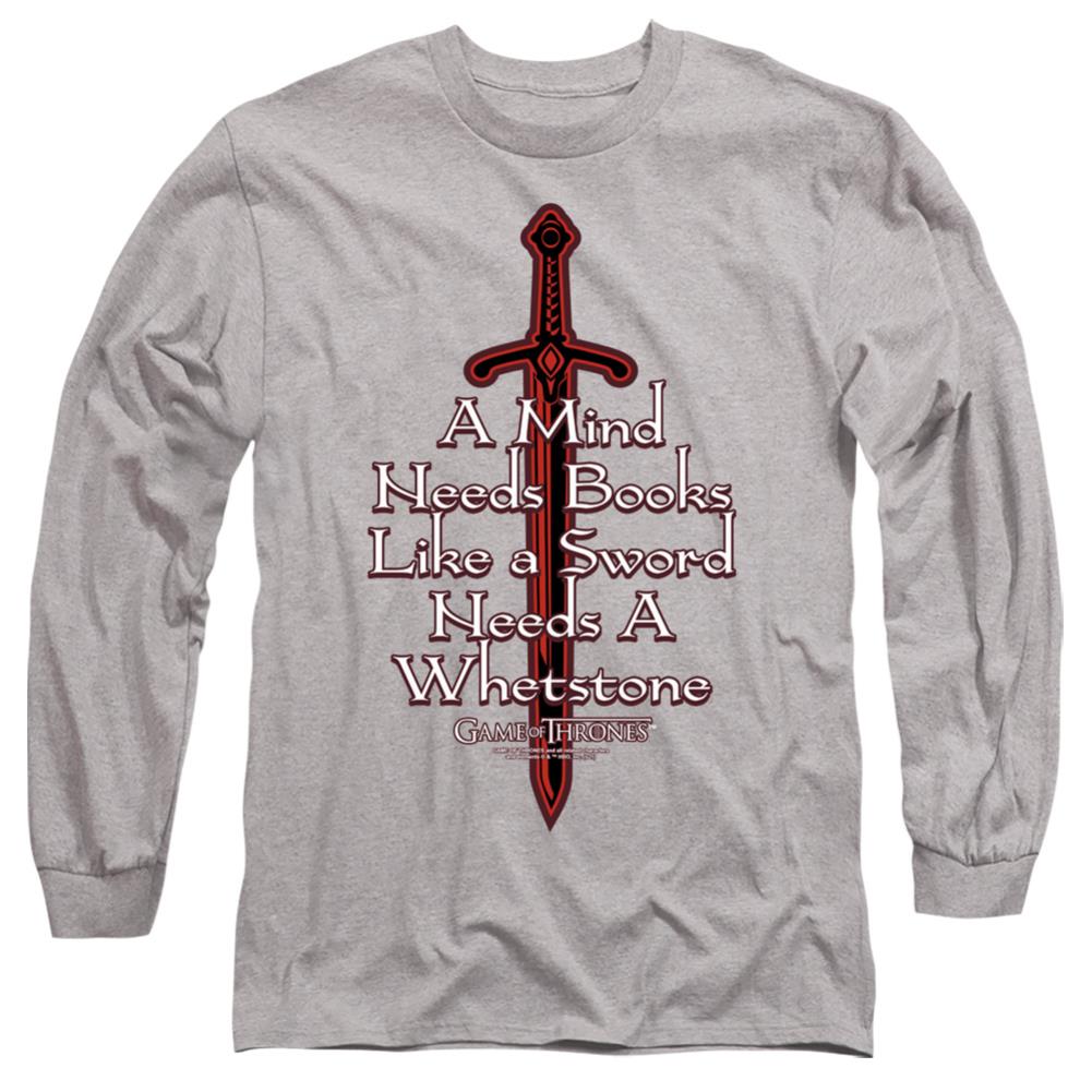 Game Of Thrones The Mind Needs Books Men's 18/1 Cotton Long-Sleeve T-Shirt
