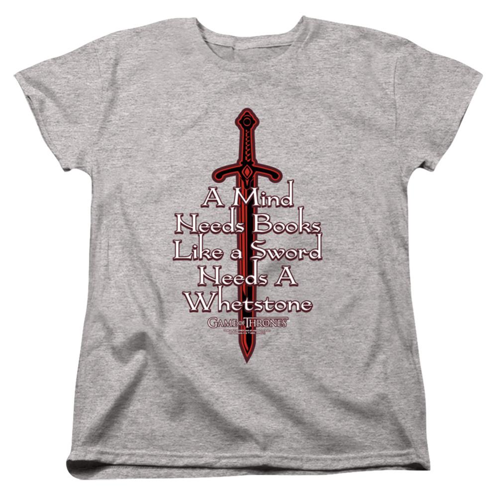 Game Of Thrones The Mind Needs Books Women's 18/1 Cotton Short-Sleeve T-Shirt