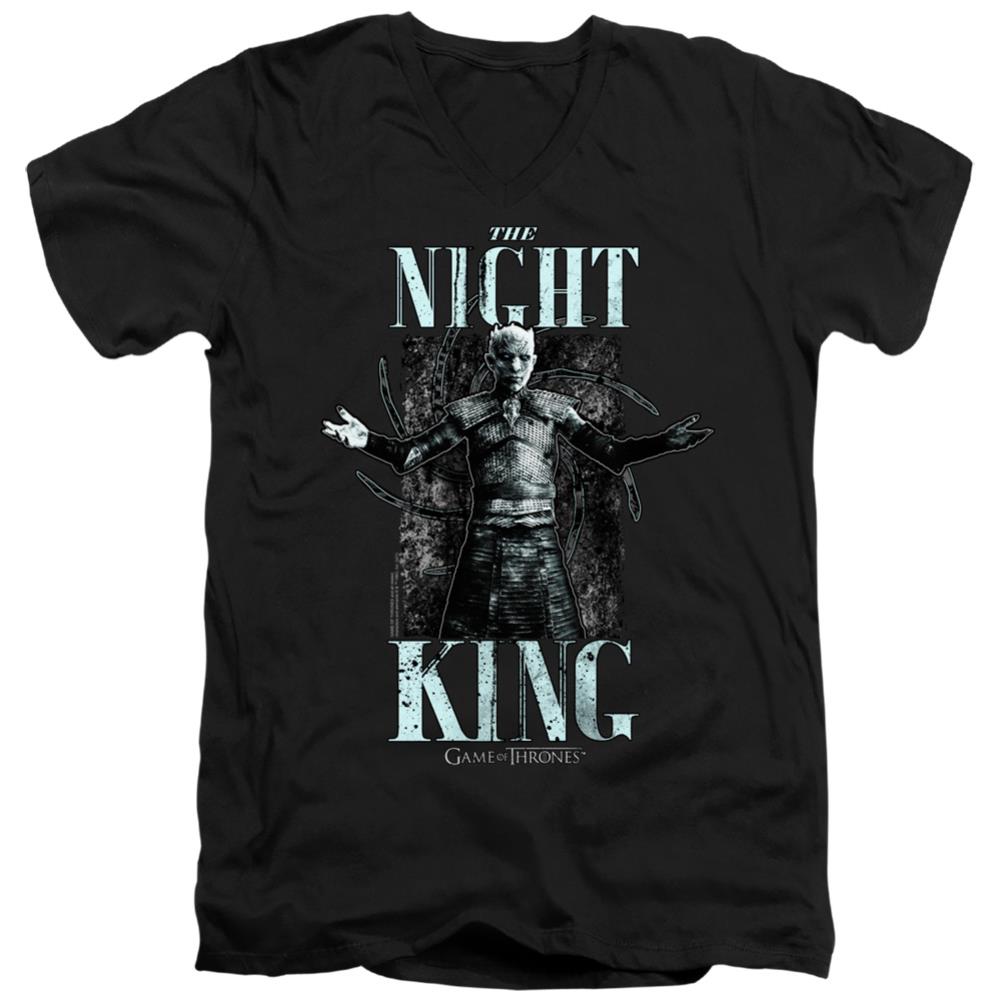 Game Of Thrones The Night King Men's 30/1 Cotton Slim V-Neck T-Shirt
