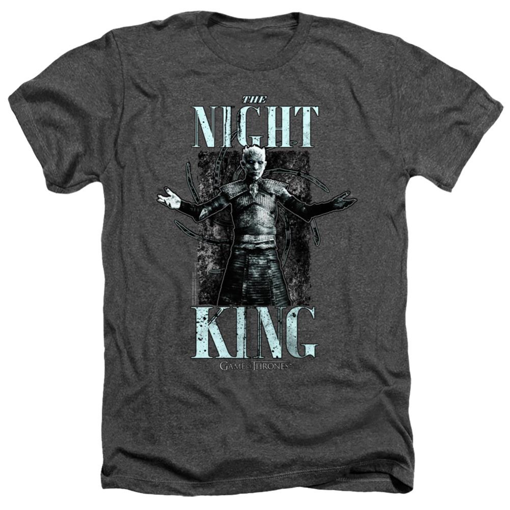 Game Of Thrones The Night King Men's 30/1 Heather 60 40 Poly Short-Sleeve T-Shirt