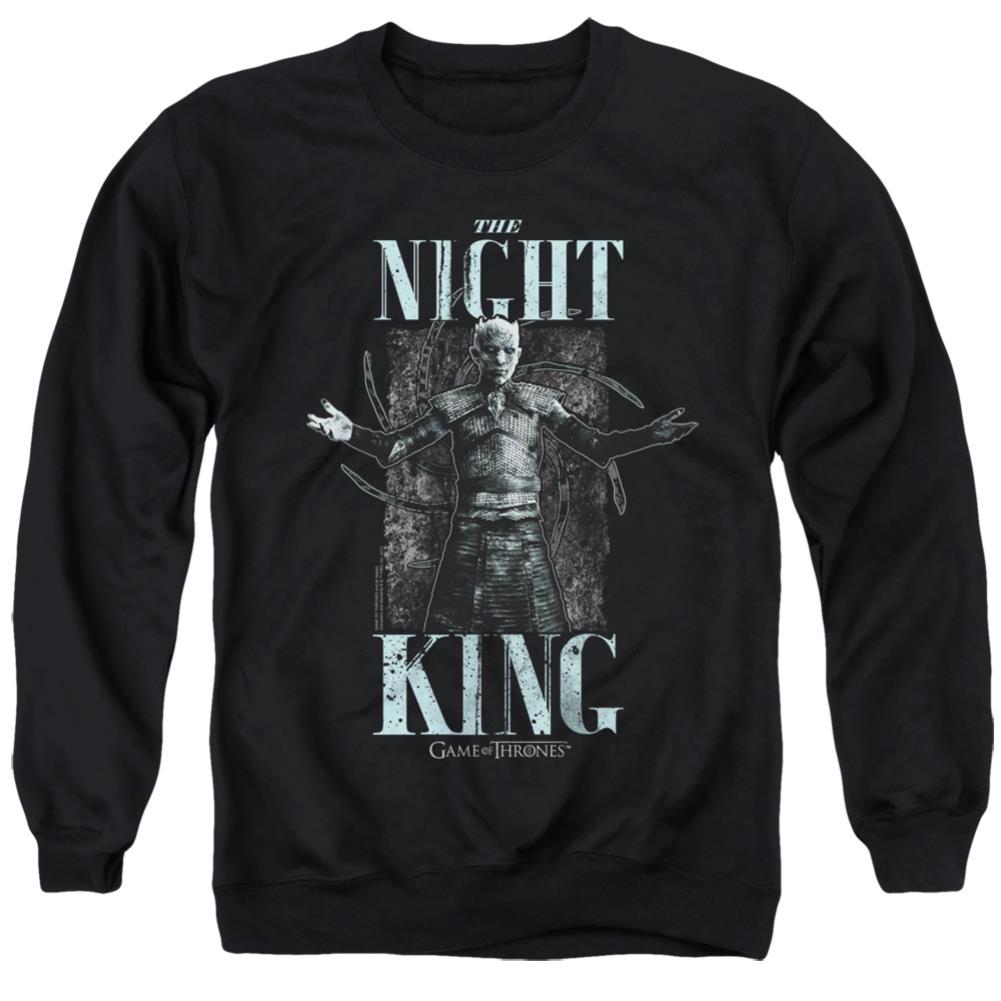 Game Of Thrones The Night King Men's Crewneck 50 50 Poly Long-Sleeve T-Shirt