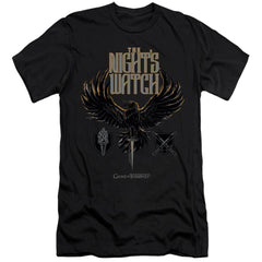 Game Of Thrones The Nights Watch Men's Ultra-Soft 30/1 Cotton Slim Short-Sleeve T-Shirt