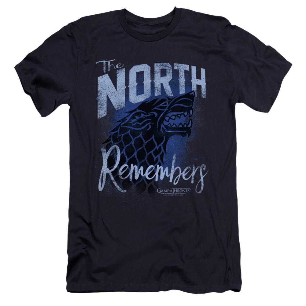 Game Of Thrones The North Remembers Men's Ultra-Soft 30/1 Cotton Slim Short-Sleeve T-Shirt