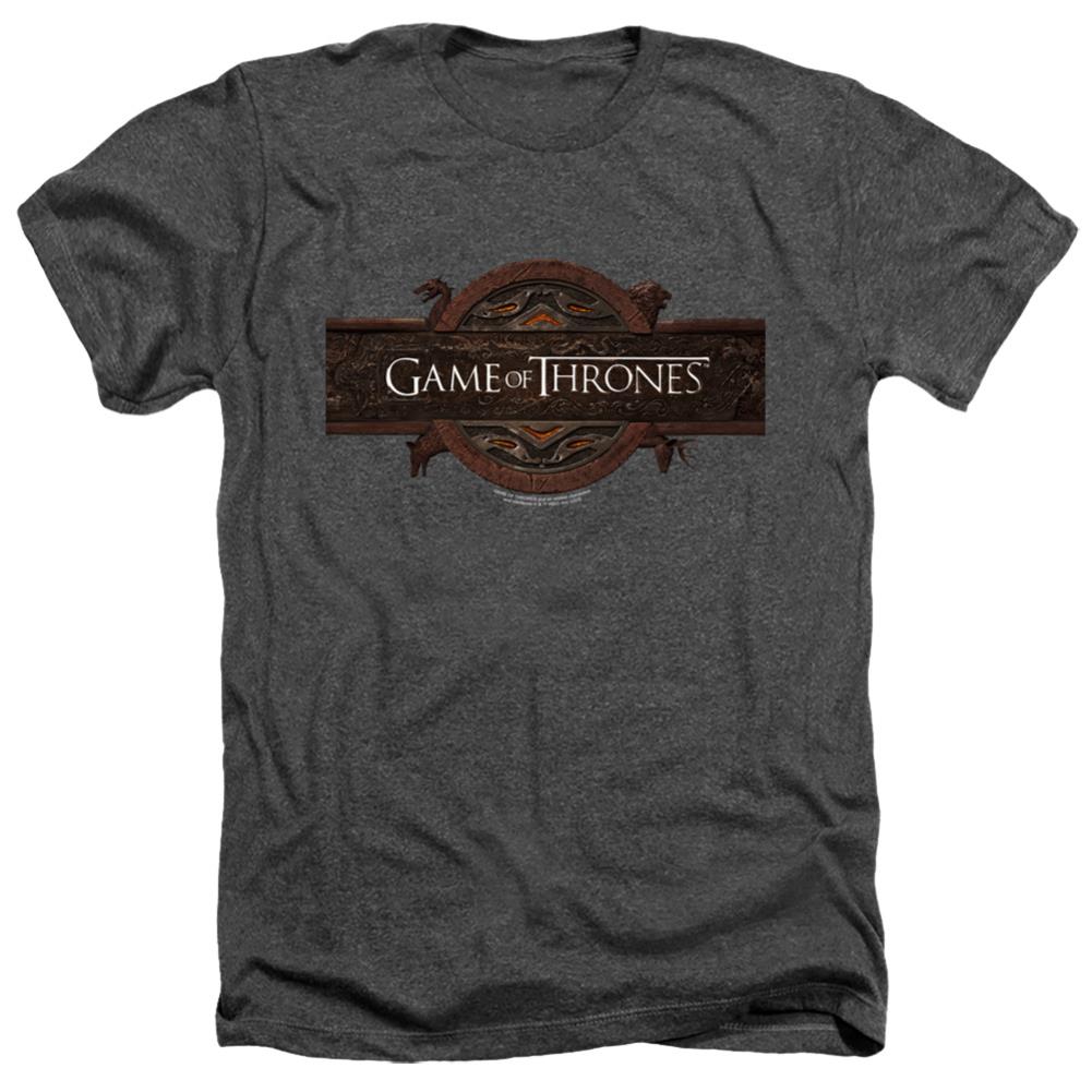 Game Of Thrones Title Sequence Logo Men's 30/1 Heather 60 40 Poly Short-Sleeve T-Shirt