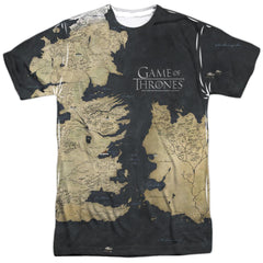 Game Of Thrones Westeros Map Men's Regular Fit Polyester Short-Sleeve T-Shirt
