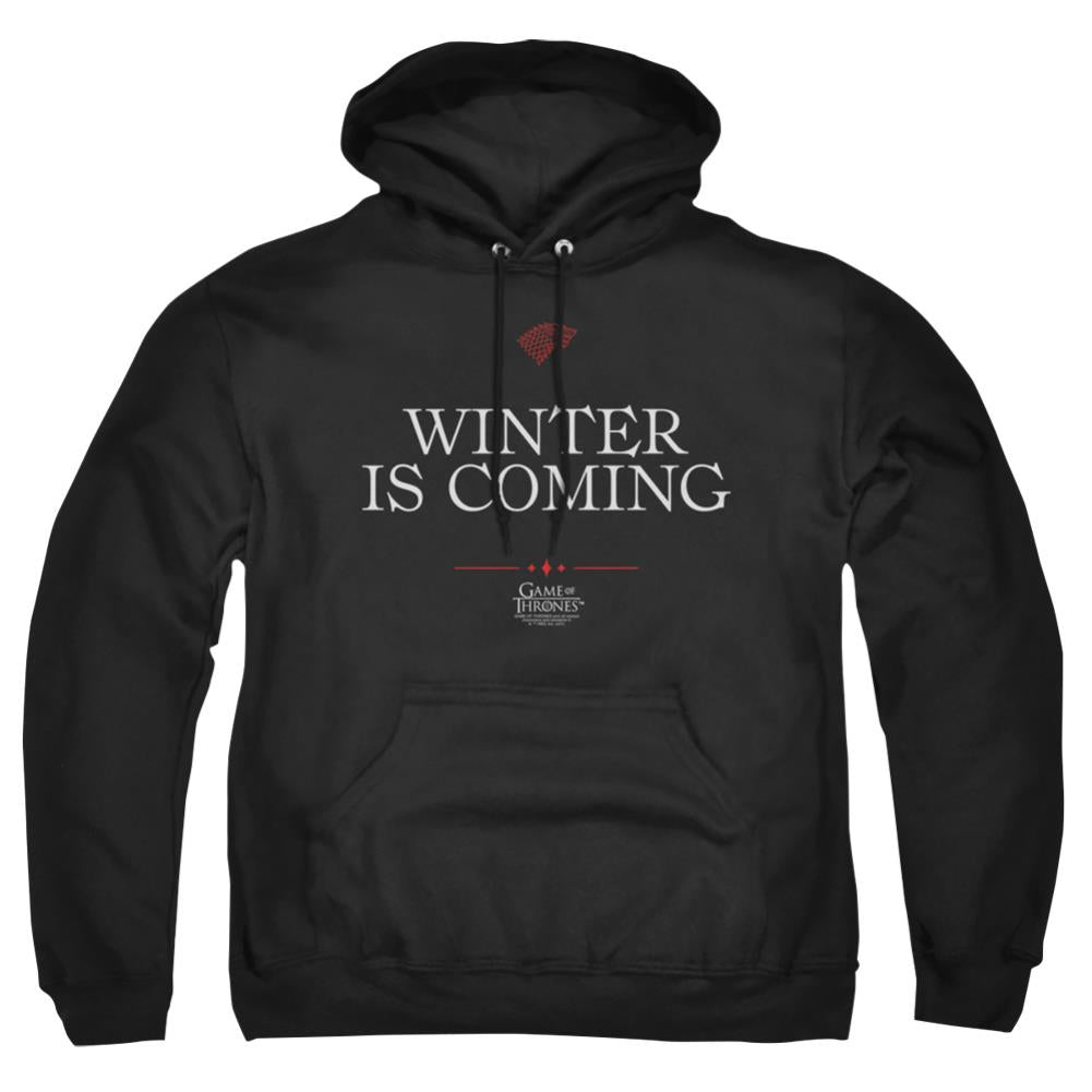 Game Of Thrones Winter Is Coming Text Men's Pull-Over 75 25 Poly Hoodie