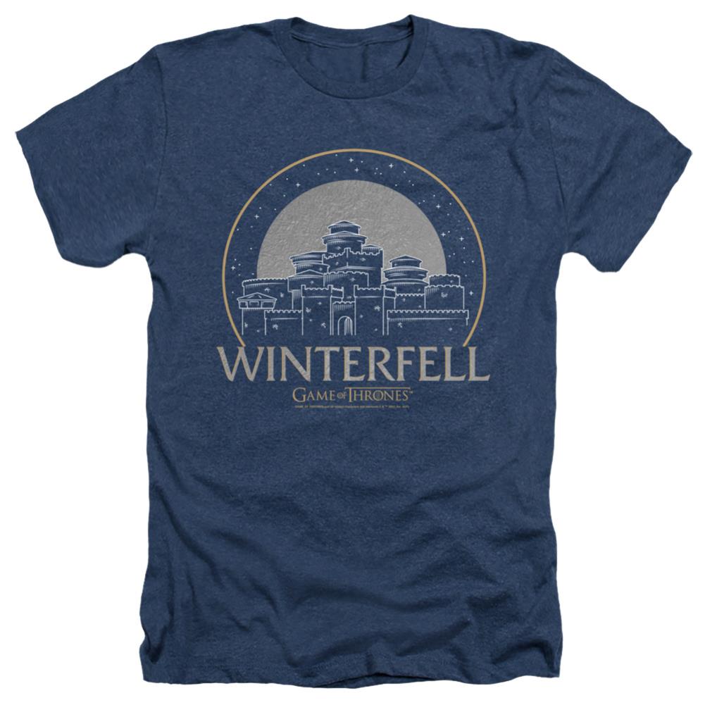 Game Of Thrones Winterfell Men's 30/1 Heather 60 40 Poly Short-Sleeve T-Shirt