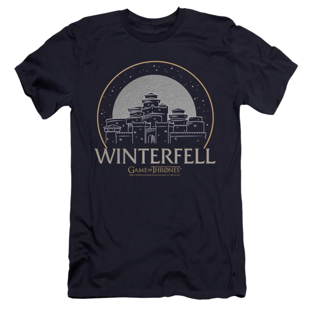 Game Of Thrones Winterfell Men's Ultra-Soft 30/1 Cotton Slim Short-Sleeve T-Shirt