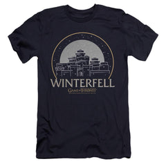 Game Of Thrones Winterfell Men's Ultra-Soft 30/1 Cotton Slim Short-Sleeve T-Shirt