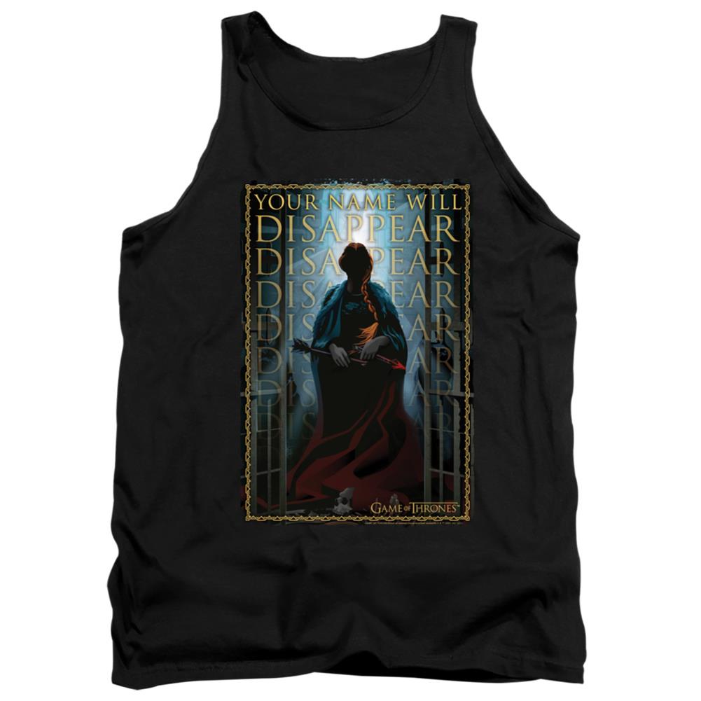 Game Of Thrones Your Name Will Disappear Men's 18/1 Cotton Tank Top