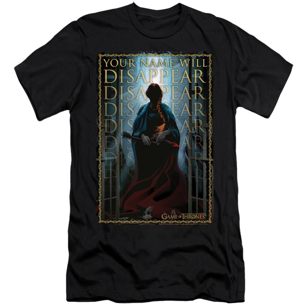 Game Of Thrones Your Name Will Disappear Men's Ultra-Soft 30/1 Cotton Slim Short-Sleeve T-Shirt