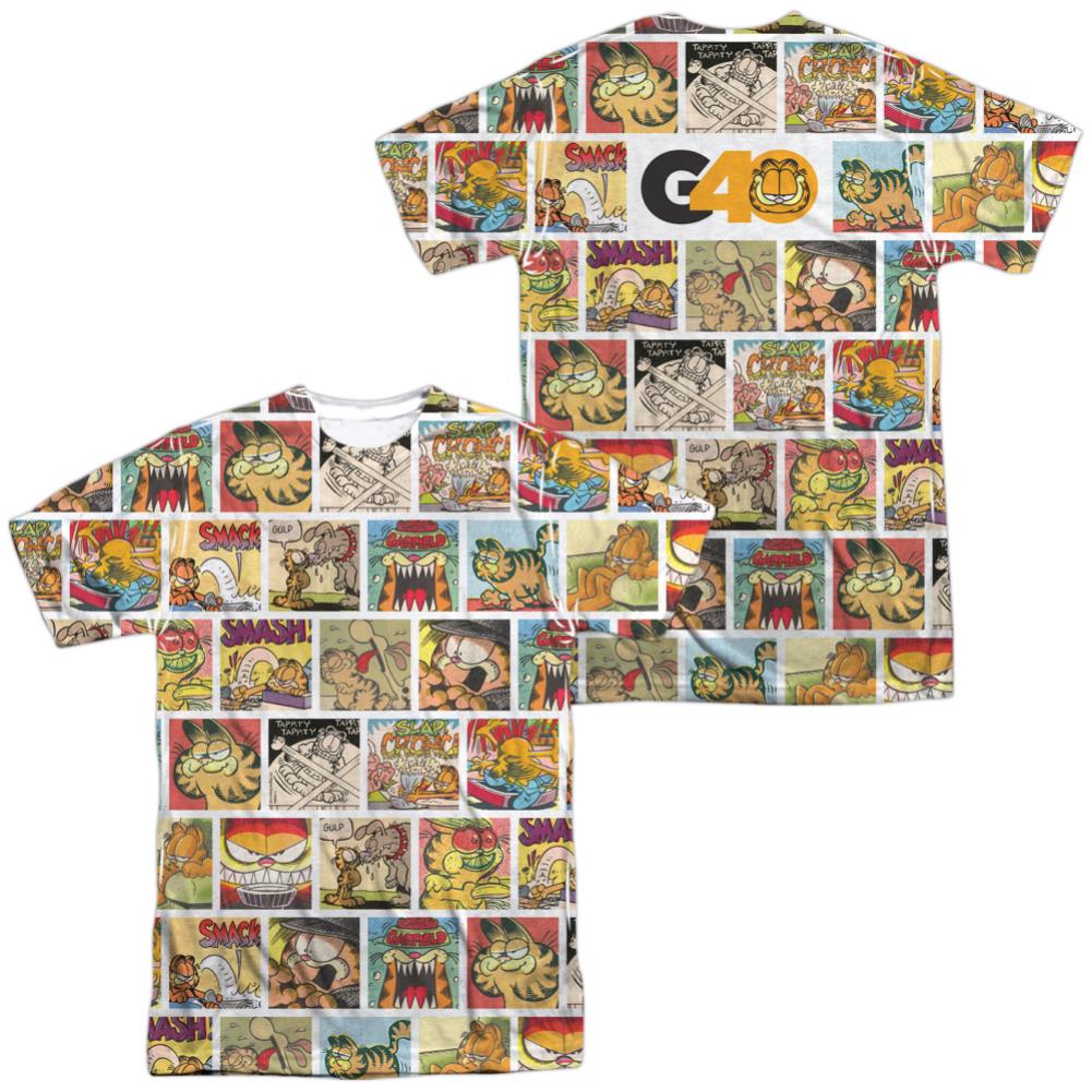 Garfield 40Th Collage Men's Regular Fit Polyester Short-Sleeve T-Shirt