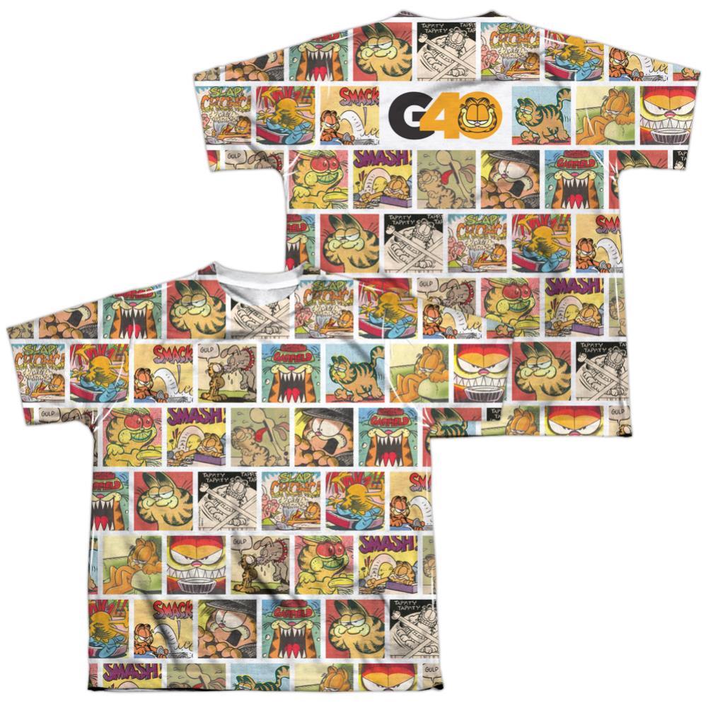 Garfield 40Th Collage Youth Regular Fit Poly Short-Sleeve T-Shirt