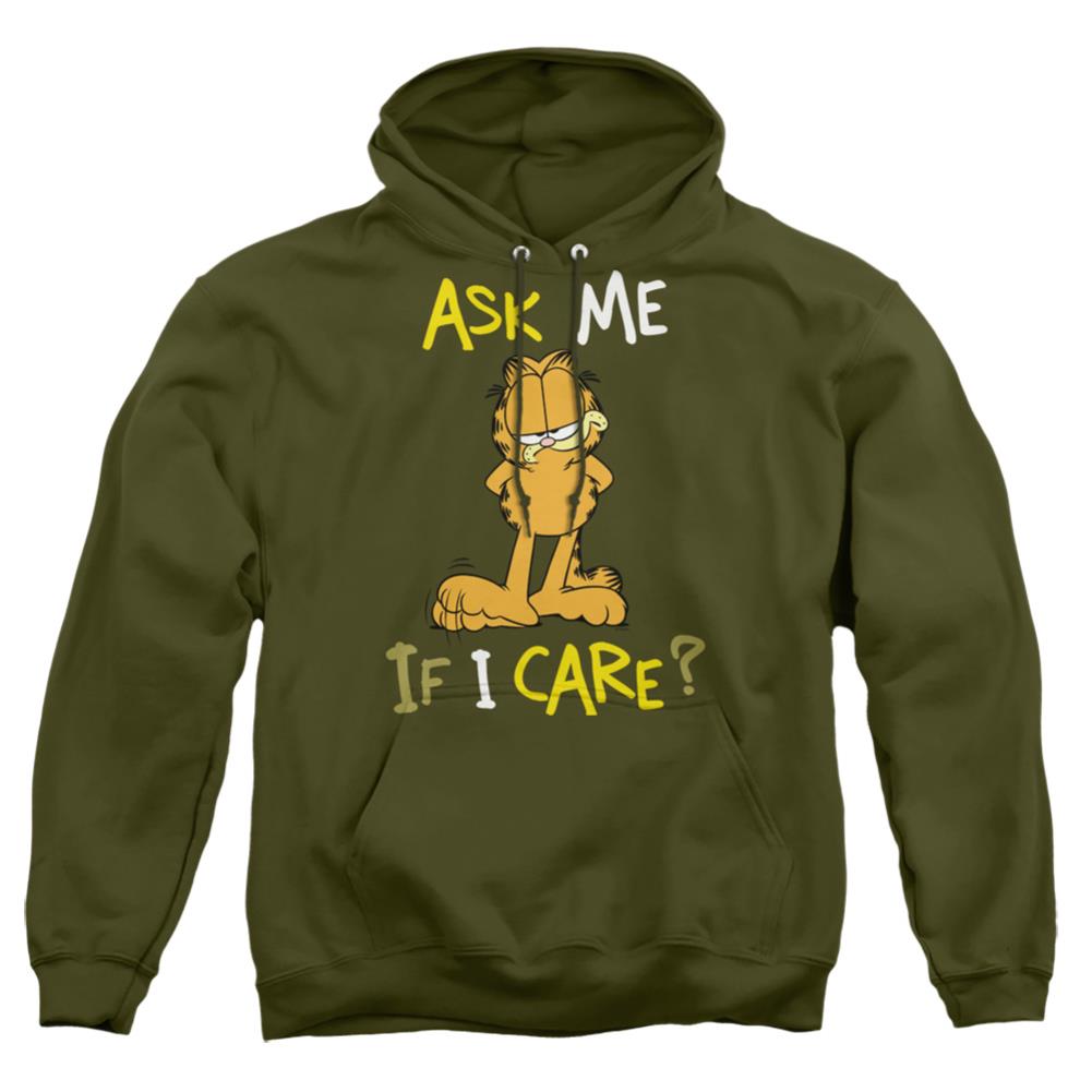 Garfield Ask Me If I Care Men's Pull-Over 75 25 Poly Hoodie