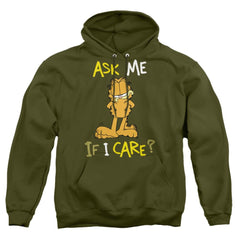 Garfield Ask Me If I Care Men's Pull-Over 75 25 Poly Hoodie